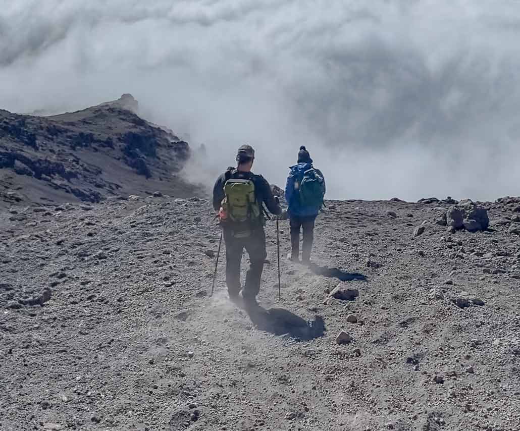 descending descending from Kilimanjaro's Summit