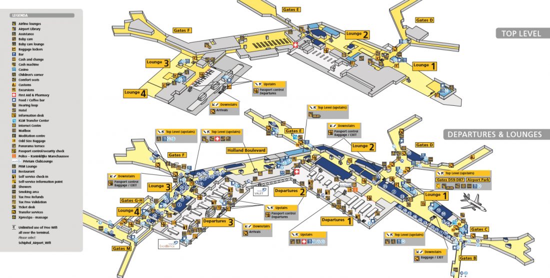 Amsterdam International Airport Map