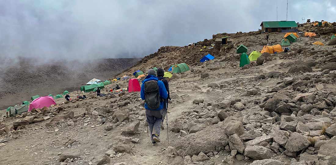 Descending to Barafu Camp on the Lemosho Route