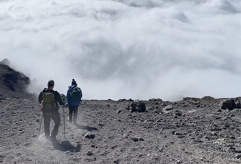 descending from Kilimanjaro summit