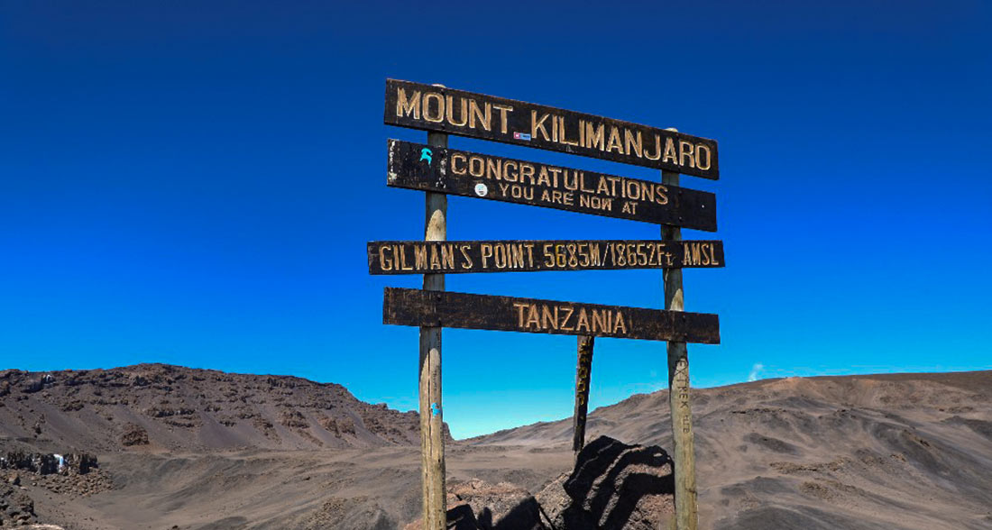 Gilman's Point Sign on Kilimanjaro