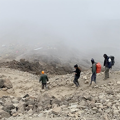 descending Kilimanjaro
