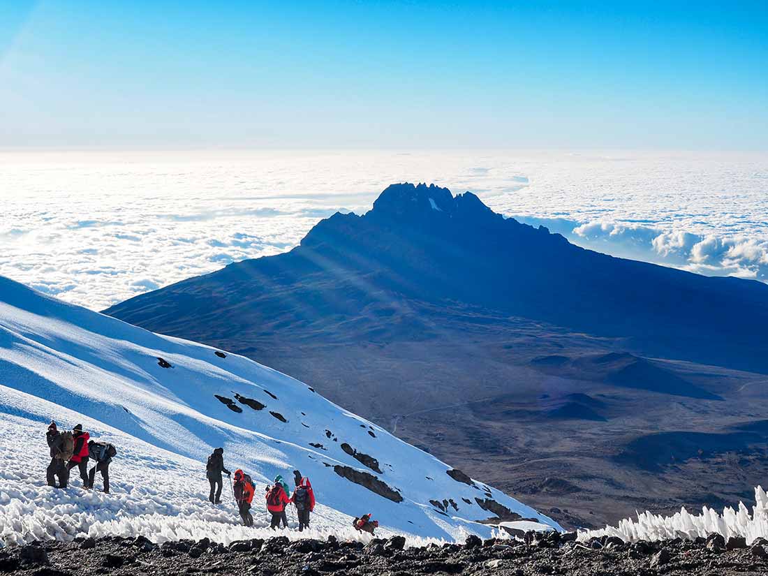 Summiting Kilimanjaro during the day
