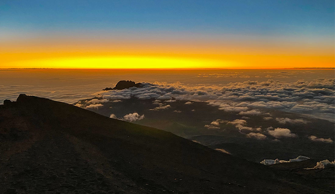 sunrise on the roof of africa