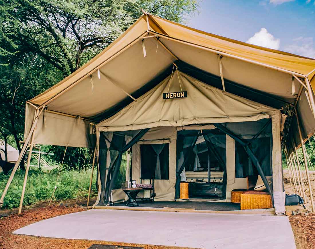 tented camp on a private safari