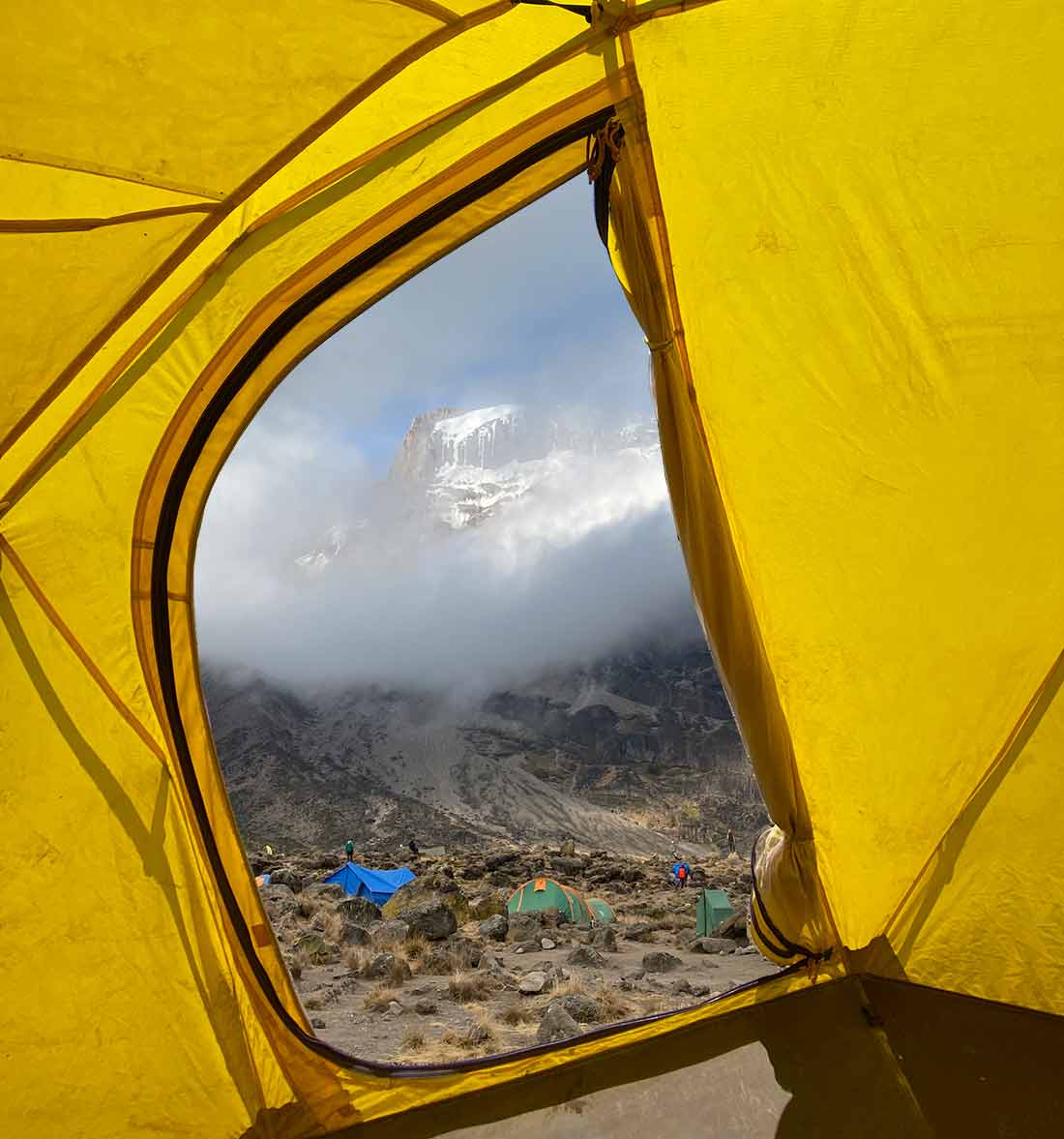 dining tent view on Kilimanjaro